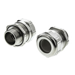 ABB Metallic Nickel Plated Brass Cable Gland, M25 Thread, 14mm Min, 18mm Max, IP68