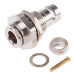 Radiall Straight 75Ω Panel Mount BNC Connector, jack, Nickel, Clamp Termination, RG59