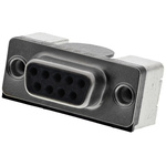 Harting D-Sub Standard 9 Way Right Angle SMT D-sub Connector Socket, 2.76mm Pitch, with 4-40 UNC Threaded Inserts,