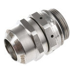 VentGLAND Series Metallic Stainless Steel Cable Gland, M25 Thread, 9mm Min, 17mm Max, IP68, IP69K