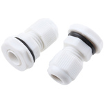 HellermannTyton NGM Series White Nylon Cable Gland, M12 Thread, 3mm Min, 6.5mm Max, IP68