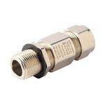 Moflash E1EX Series Brass Nickel Plated Brass Cable Gland, M20 Thread, 14.5mm Min, 20.5mm Max, IP66, IP68