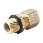 Moflash A2EX Series Brass Nickel Plated Brass Cable Gland, M20 Thread, 11mm Min, 15mm Max, IP66, IP68