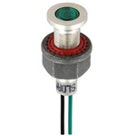 Sloan Green Indicator, Lead Wires Termination, 12 V dc, 6.2mm Mounting Hole Size, IP68