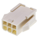 Molex, Mini-Fit Jr Male Connector Housing, 4.2mm Pitch, 6 Way, 2 Row