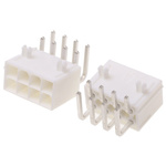 Molex, Mini-Fit Jr Male Connector Housing, 4.2mm Pitch, 8 Way, 2 Row Right Angle