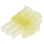 TE Connectivity, Mini-Universal MATE-N-LOK Male Connector Housing, 4.2mm Pitch, 3 Way, 1 Row