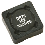 Cooper Bussmann, DR73/74/125/127, 73 Shielded Wire-wound SMD Inductor with a Ferrite Core, 1 μH ±20% Wire-Wound 7.97A