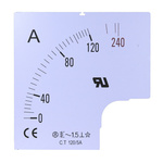 RS PRO 1500A Meter Scale For Use With 96 x 96 Analogue Panel Ammeter