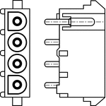 TE Connectivity, Commercial MATE-N-LOK Male Connector Housing, 6.35mm Pitch, 3 Way