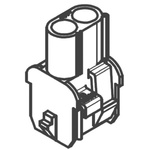 Molex, MLX Female Connector Housing, 6.35mm Pitch, 2 Way, 1 Row