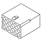 Molex, STANDARD .062" Female Connector Housing, 3.68mm Pitch, 12 Way, 3 Row