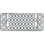 TE Connectivity, M Male Connector Housing, 3.81mm Pitch, 50 Way, 4 Row