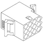 Molex, STANDARD .093" Female Connector Housing, 5.03mm Pitch, 12 Way, 3 Row