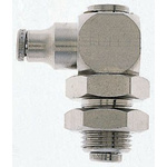 Norgren Pneumatic Bulkhead Threaded-to-Tube Adapter, Push In 6 mm BSPPx6mm