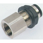 Legris Pneumatic Bulkhead Threaded-to-Tube Adapter, Push In 4 mm, G 1/4 Female BSPPx4mm