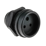 Bulgin Miniature Power Connector Panel Mount Socket, Solder Termination, 3A, 250 V ac