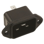 TE Connectivity IEC Connector Flange Mount Socket, 2P, 20A, 120 V ac, 250 V ac