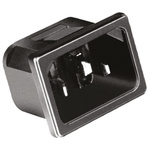 TE Connectivity IEC Connector Snap-In Socket, 2P, Quick Connect Termination, 15A, 250 V