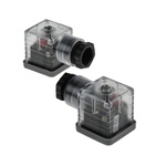 RS PRO 3P+E DIN 43650 A, Female Solenoid Valve Connector,  with Indicator Light, 24 V dc Voltage