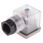 RS PRO 3P+E DIN 43650 A, Female Solenoid Valve Connector with Indicator Light, 48 V dc Voltage