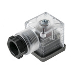 RS PRO 3P+E DIN 43650 A, Female Solenoid Valve Connector with Indicator Light, 110 V ac Voltage