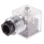 RS PRO 2P+E DIN 43650 A, Female Solenoid Valve Connector with Indicator Light, 250 V dc Voltage