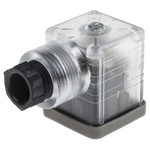 RS PRO 2P+E DIN 43650 A, Female Solenoid Connector with Indicator Light, 230 V ac Voltage