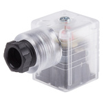 RS PRO 2P+E DIN 43650 A, Female Solenoid Connector with Indicator Light, 24 V dc Voltage