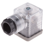 RS PRO 2P+E DIN 43650 A, Female Solenoid Connector with Indicator Light, 240 V ac Voltage