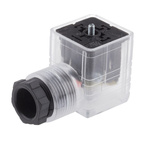 RS PRO 2P+E DIN 43650 A, Female Solenoid Connector with Indicator Light, 12 V dc Voltage