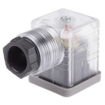 RS PRO 3P+E DIN 43650 A, Female Solenoid Connector,  with Indicator Light, 24 V dc Voltage