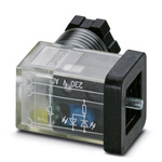 Phoenix Contact 3P, Female Solenoid Valve Connector,  with Indicator Light, 230 V ac Voltage