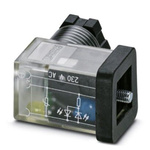 Phoenix Contact 3P, Female Solenoid Valve Connector,  with Indicator Light, 230 V ac Voltage