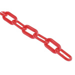 JSP Red & White Barrier & Stanchion Chain Link, Chain Barrier 25m