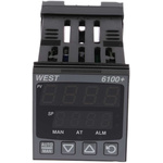 West Instruments P6100 PID Temperature Controller, 48 x 48 (1/16 DIN)mm, 1 Output SSR, 24 → 48 V ac/dc Supply