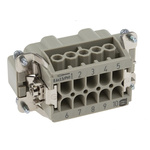 HARTING Heavy Duty Power Connector Insert, 16A, Male, Han E Series, 10 Contacts