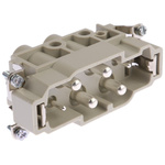 HARTING Heavy Duty Power Connector Insert, 16 A, 80 A, Male, Han K Series, 6 Contacts