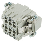 HARTING Heavy Duty Power Connector Insert, 16A, Male, Han ES Series, 6 + E Contacts