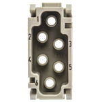 Han-Modular Series Male Module, 6 Way, Han E