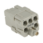 HARTING Heavy Duty Power Connector Insert, 16A, Female, Han Q Series, 6 Contacts