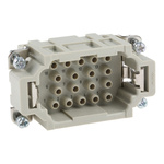 HARTING Heavy Duty Power Connector Insert, 16A, Male, Han EE Series, 18 Contacts