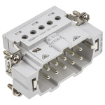 TE Connectivity Heavy Duty Power Connector Insert, 16A, Male, HE Series, 10 Contacts