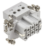 TE Connectivity Heavy Duty Power Connector Insert, 16A, Female, HE Series, 6 Contacts