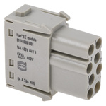 Han-Modular Series Female Module, 8 Way, 2 Row, Rated At 16A, 40 V, Han EE