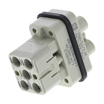 HARTING Heavy Duty Power Connector Insert, 40A, Male, Han Q Series, 7 Contacts