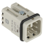 HARTING Heavy Duty Power Connector Insert, 10A, Male, Han D Series, 8 Contacts