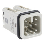 HARTING Heavy Duty Power Connector Insert, 10A, Male, Han D Series, 8 Contacts
