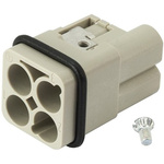 HARTING Heavy Duty Power Connector Insert, 40A, Male, Han-Modular Series, 3/0 Contacts
