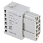 HARTING Heavy Duty Power Connector Module, 10A, Female, Han-Modular Series, 12 Contacts